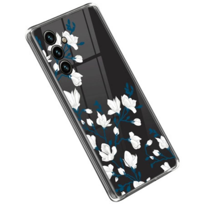 Cover Samsung Galaxy A14 / A14 5G Sømløse Hvide Blomster