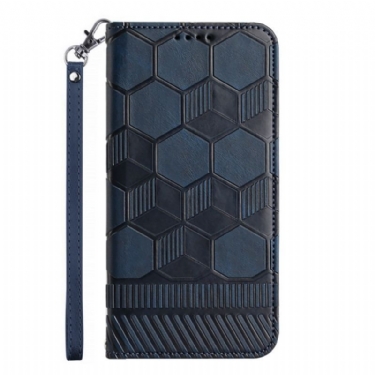 Læder Cover Samsung Galaxy A14 / A14 5G Fodboldbold Mønster