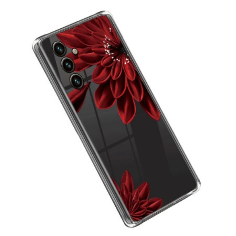 Mobilcover Samsung Galaxy A14 / A14 5G Sømløs Rød Blomst