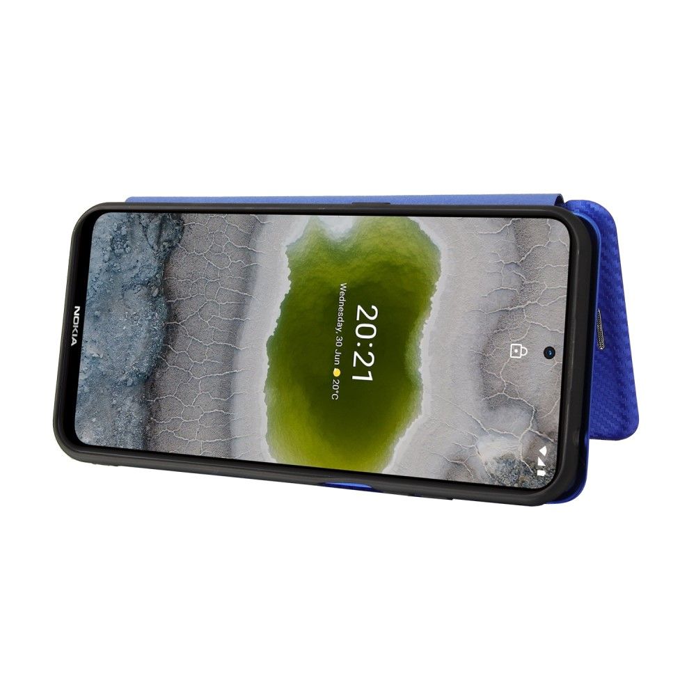 Flip Cover Nokia X20 / X10 Carbon Fiber Style Imiteret Læder