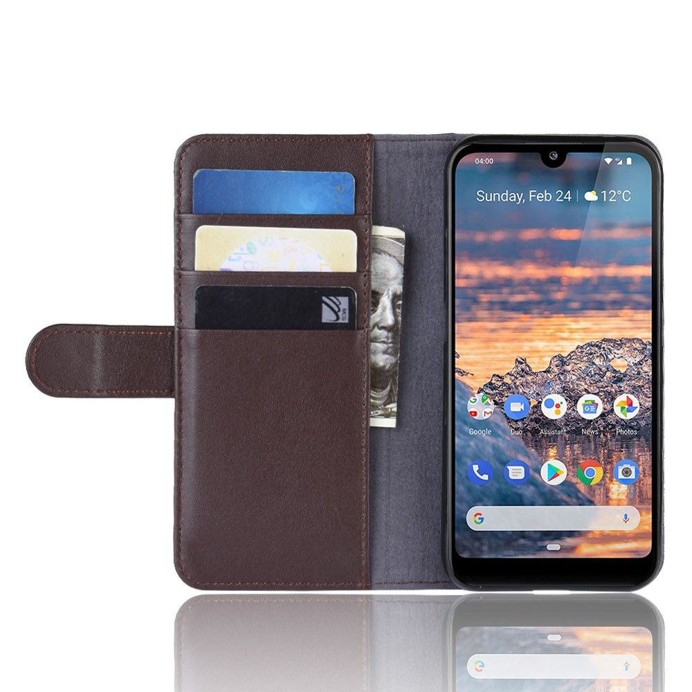 Etui Nokia 4.2 Hemming Punge Etui Premium Læder - Brun