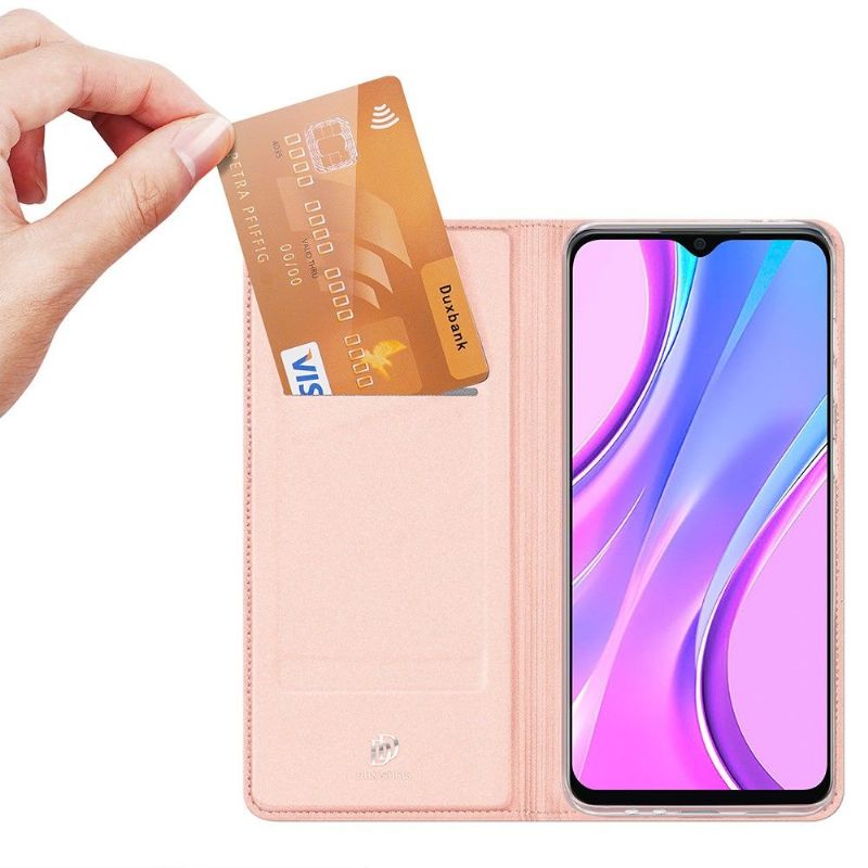 Flip Cover Xiaomi Redmi 9 Hemming Satin Belægning