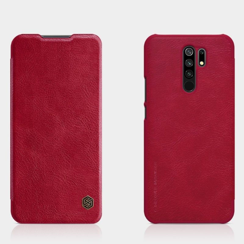 Flip Cover Xiaomi Redmi 9 Qin-seriens Lædereffekt