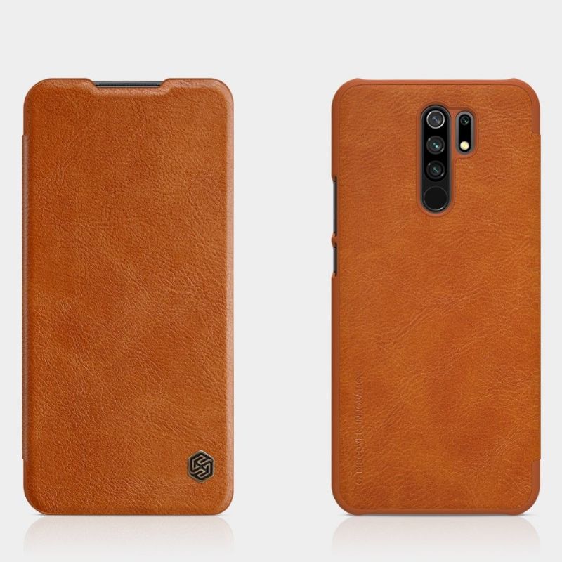 Flip Cover Xiaomi Redmi 9 Qin-seriens Lædereffekt