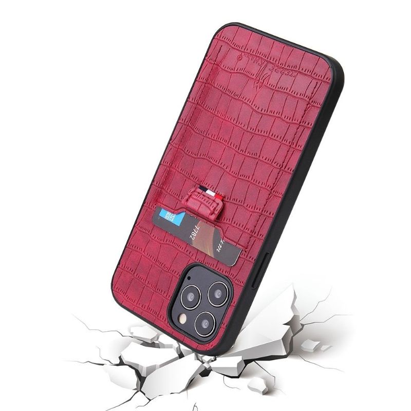 Cover iPhone 12 Mini Anti-fald Croc Look Card Holder