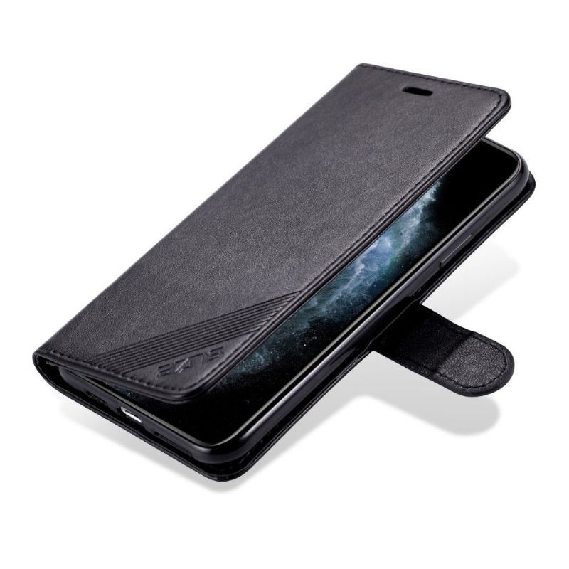 Etui iPhone 12 Mini Hemming Azns Imiteret Læder Kortholder