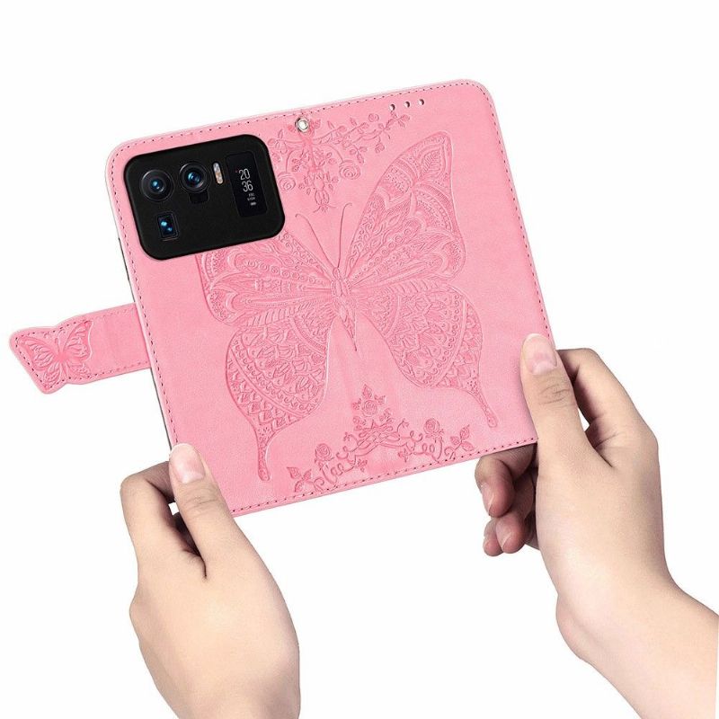 Flip Cover Xiaomi Mi 11 Ultra Relief Sommerfugl