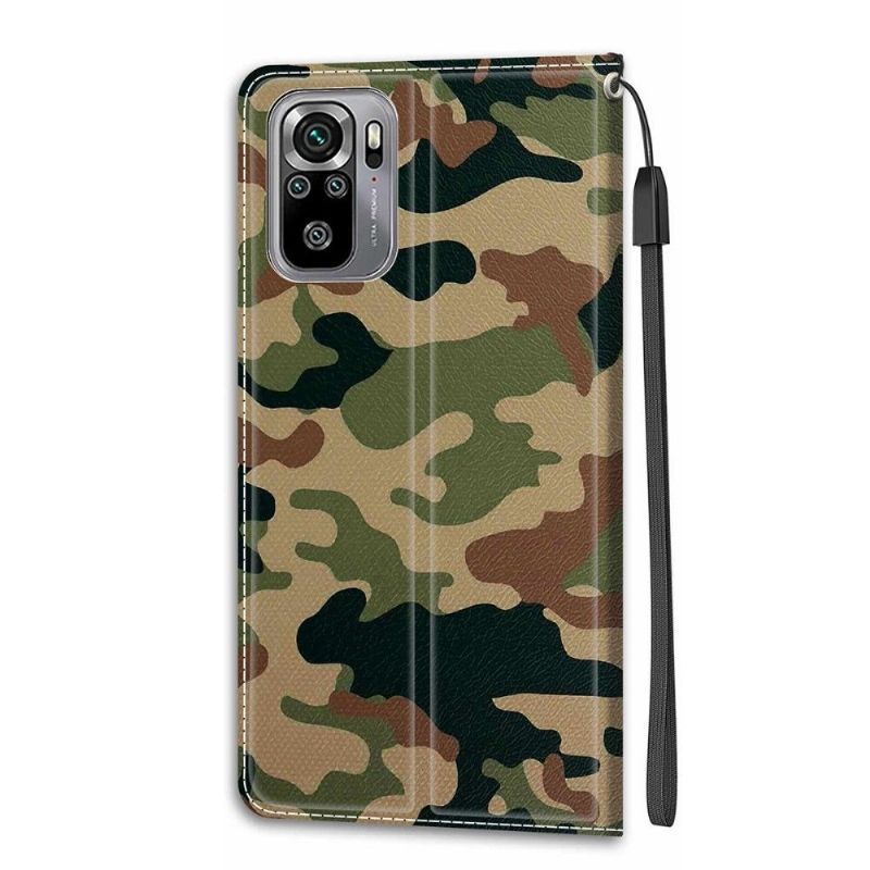 Læder Cover Xiaomi Redmi Note 10 4G / Note 10S Camouflage