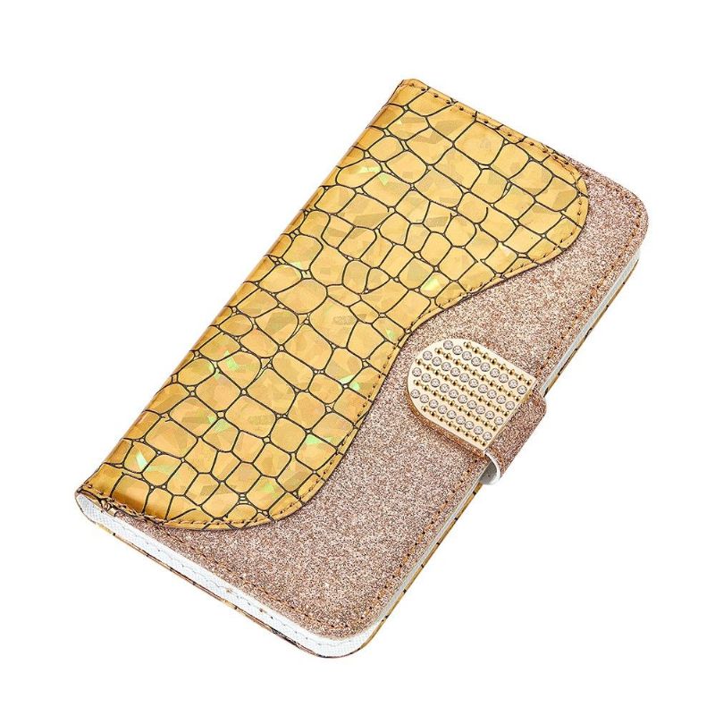 Læder Cover Xiaomi Redmi Note 10 4G / Note 10S Luksus Croco-pailletter