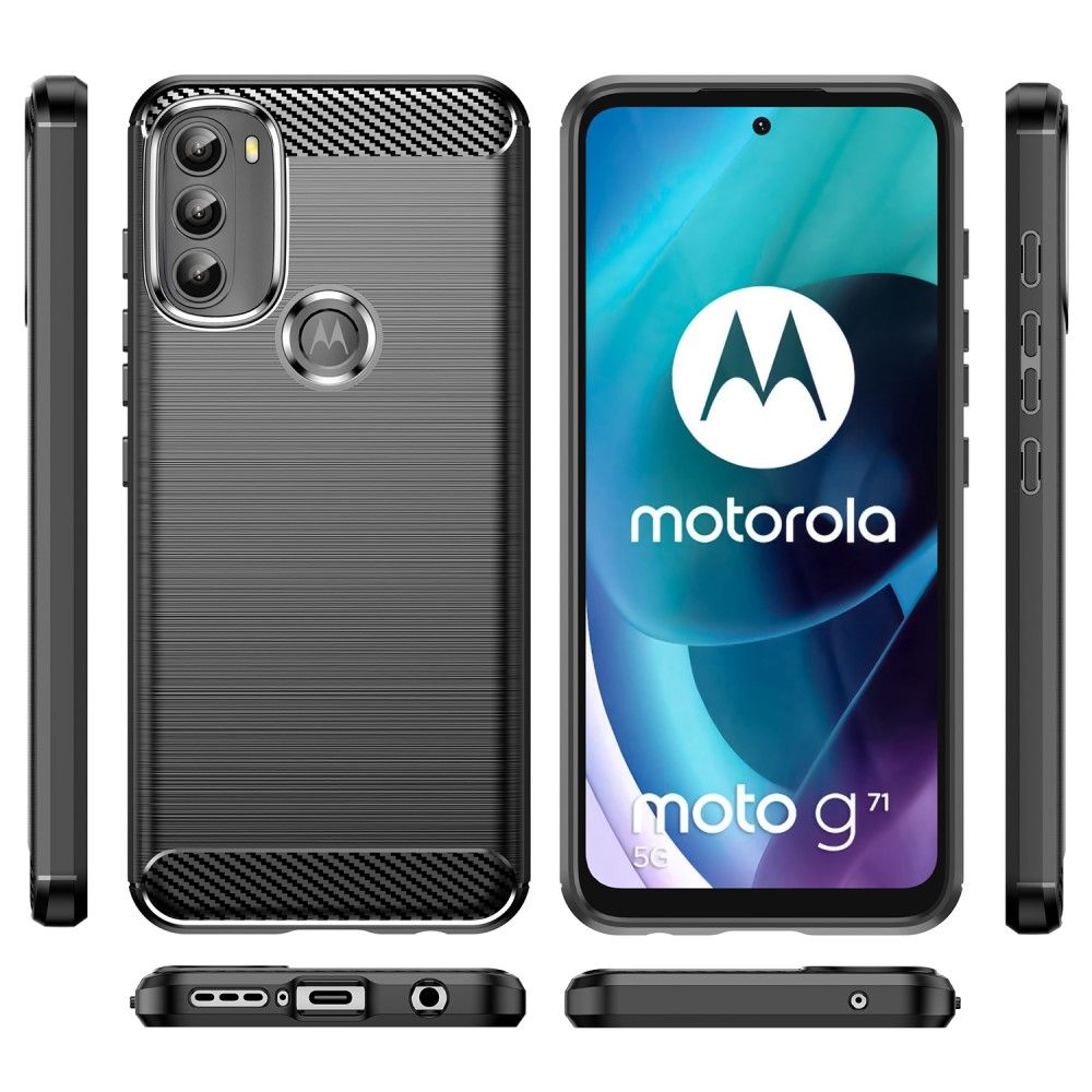 Cover Motorola Moto G71 5G Silikone Børstet Effekt