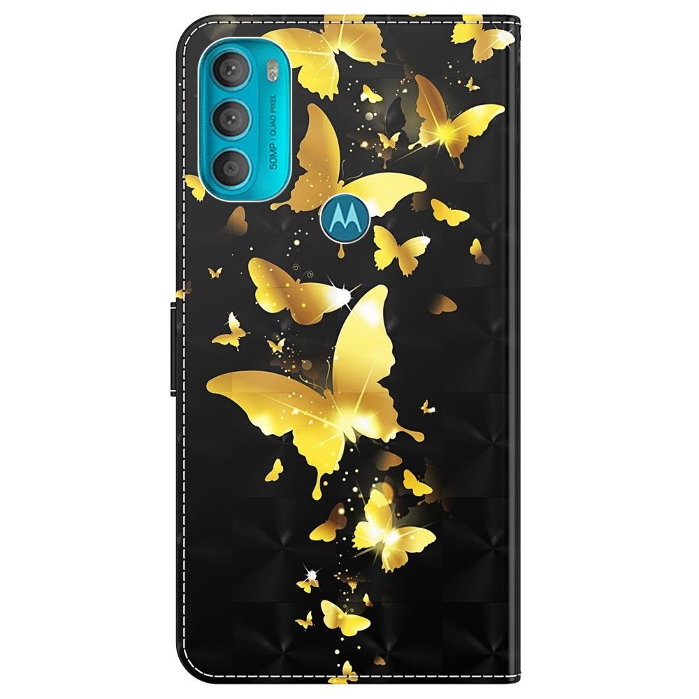 Flip Cover Motorola Moto G71 5G Anti-fald Guldsommerfugle Illustration