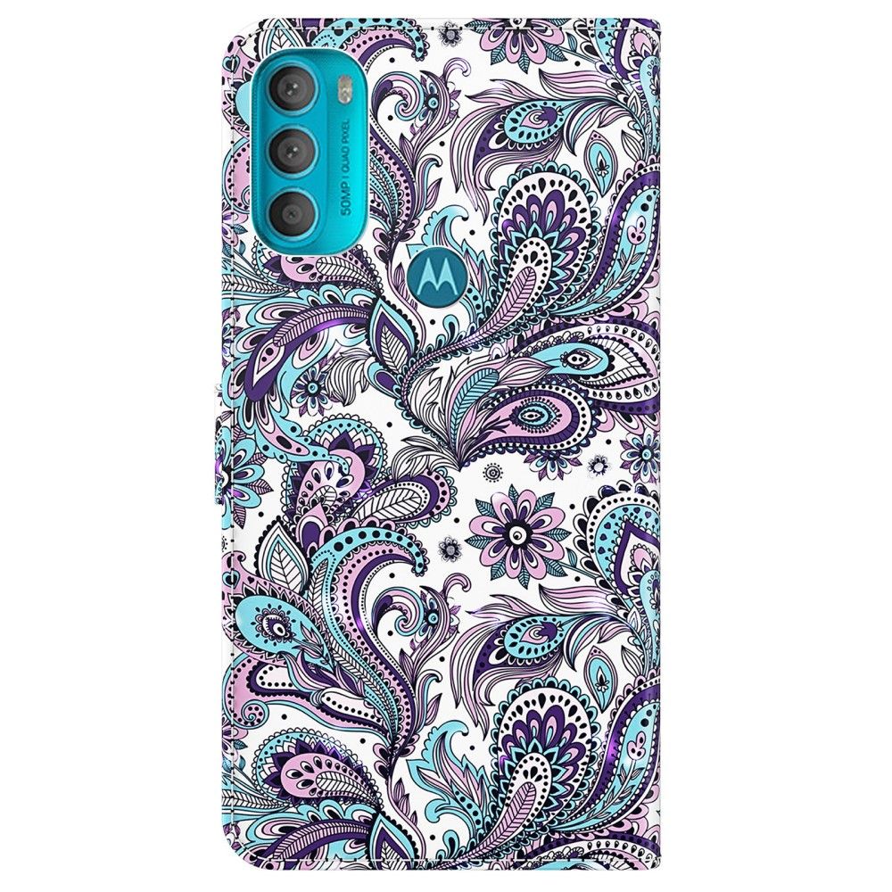 Læder Cover Motorola Moto G71 5G Original Paisley Blomst