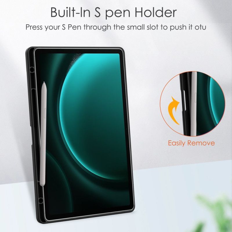 Samsung Galaxy Tab S9 Fe Plus Gennemsigtig Ryg Stylus Holder