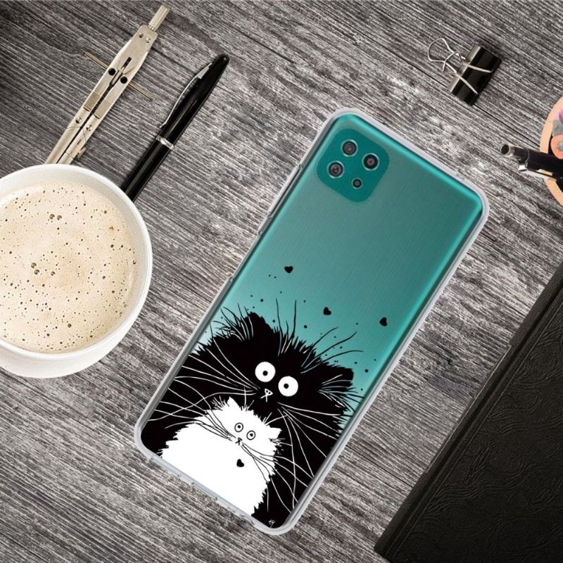 Cover Samsung Galaxy A22 5G Sorte Og Hvide Katte