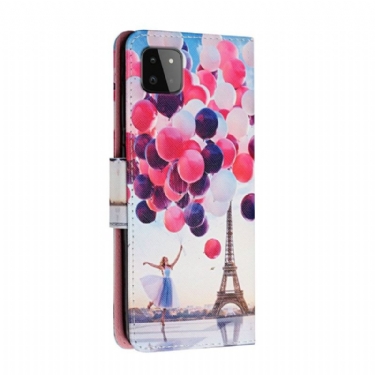 Flip Cover Samsung Galaxy A22 5G Eiffeltårnets Ballonpige