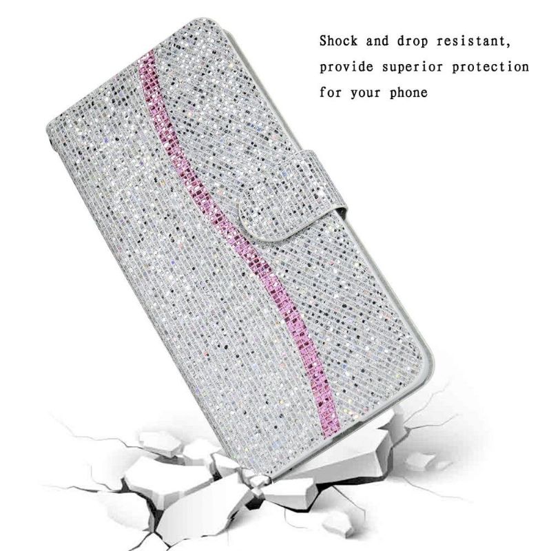 Flip Cover Samsung Galaxy A22 5G Glitterkortholder