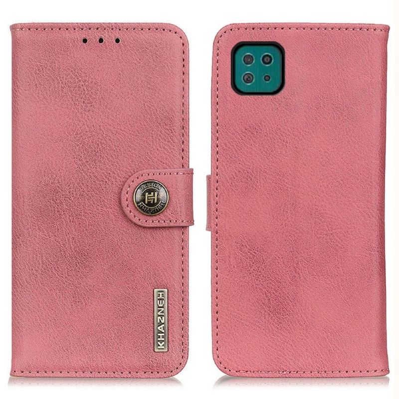 Flip Cover Samsung Galaxy A22 5G Hemming Khazneh Læder Effekt Kortholder