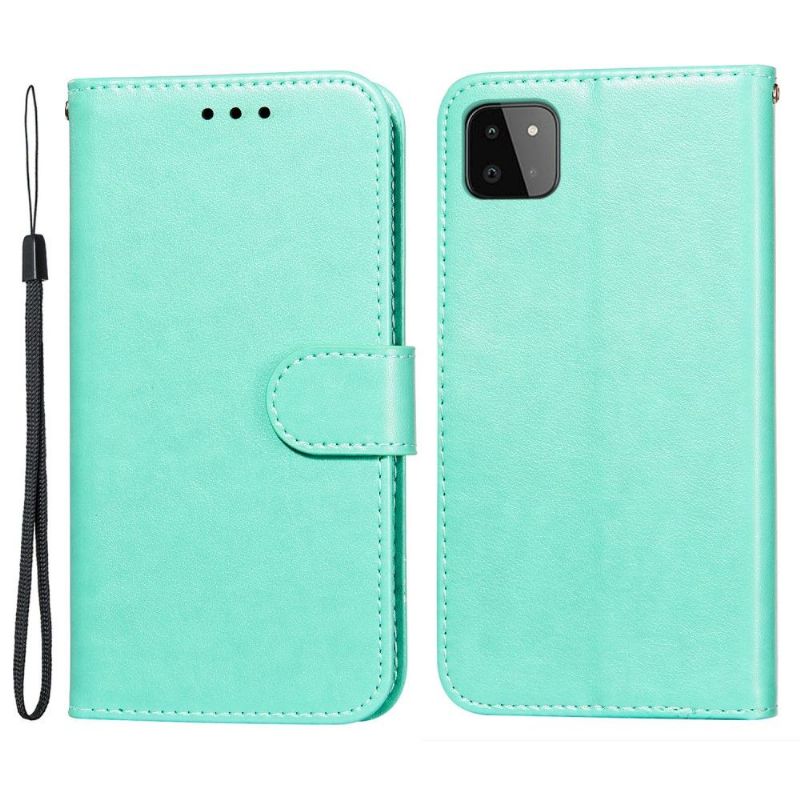 Flip Cover Samsung Galaxy A22 5G Hemming Læder Cover Klapkortholder