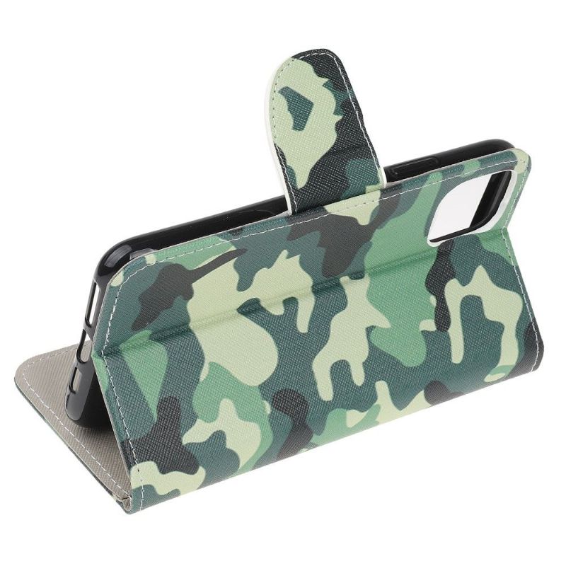 Flip Cover Samsung Galaxy A22 5G Hemming Militær Camouflage