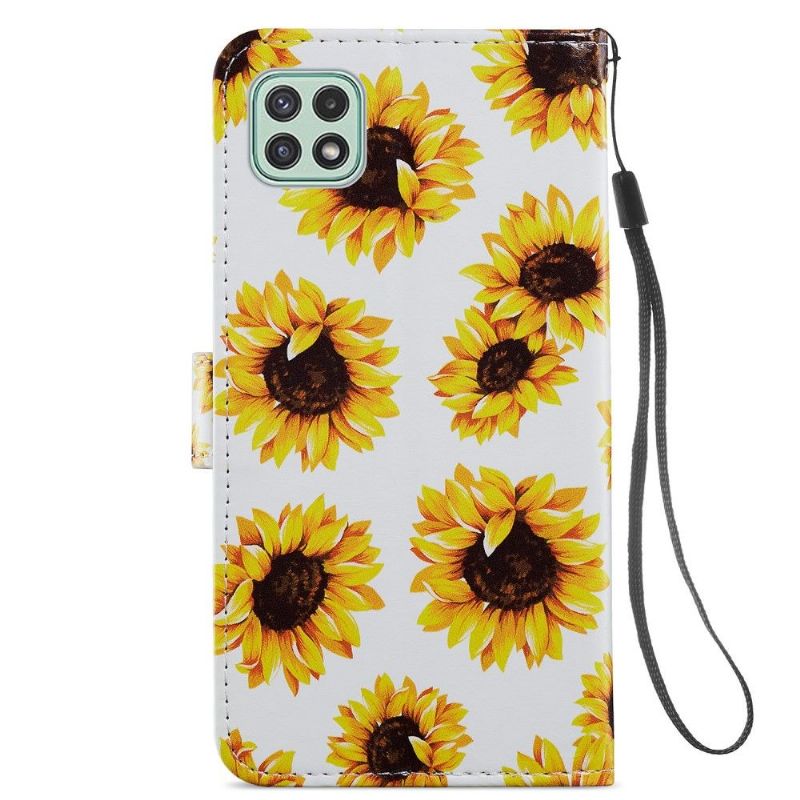 Flip Cover Samsung Galaxy A22 5G Hemming Solsikkeblomst