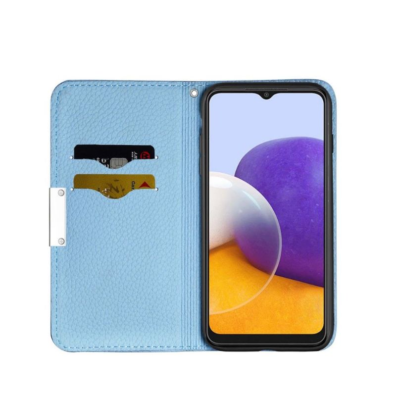 Flip Cover Samsung Galaxy A22 5G Læder Cover Grained Faux Læder Flip