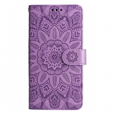 Læder Cover Xiaomi 13 Mandala Sun Med Snor