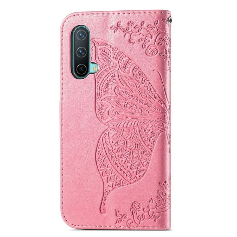 Læder Cover OnePlus Nord CE 5G Original Relief Sommerfugl