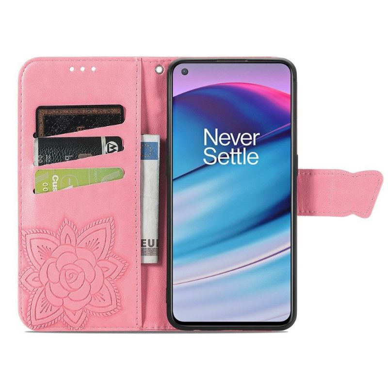 Læder Cover OnePlus Nord CE 5G Original Relief Sommerfugl