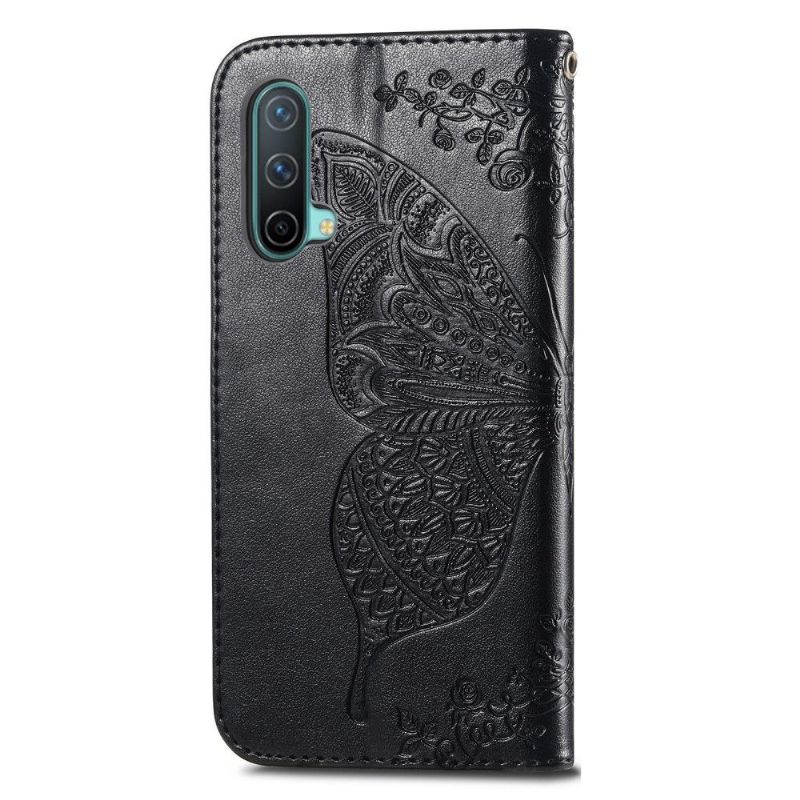 Læder Cover OnePlus Nord CE 5G Original Relief Sommerfugl