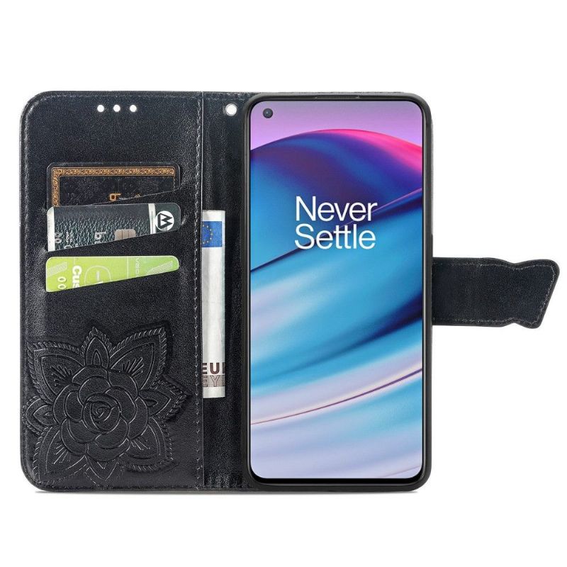 Læder Cover OnePlus Nord CE 5G Original Relief Sommerfugl