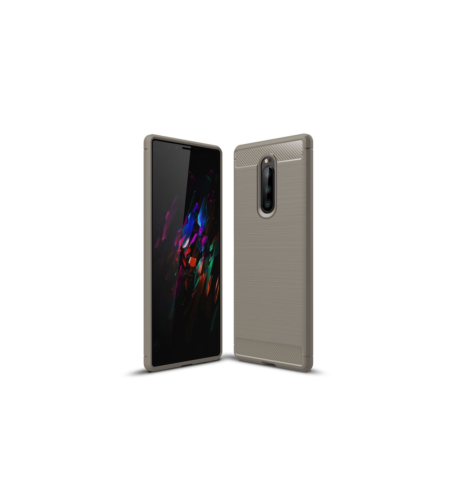 Cover Sony Xperia 1 Carbon Børstet Gel