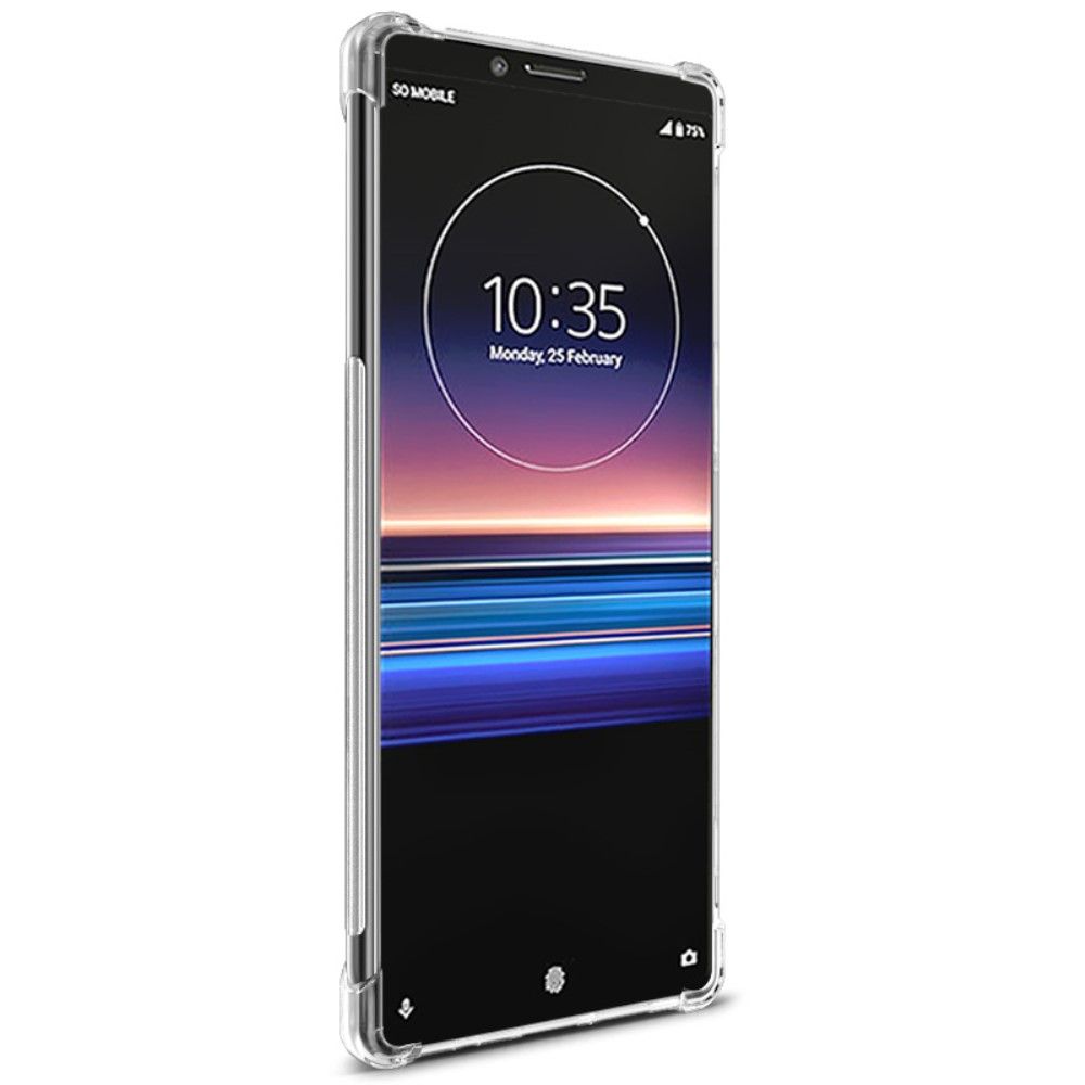 Cover Sony Xperia 1 Gennemsigtig + Beskyttelsesfilm