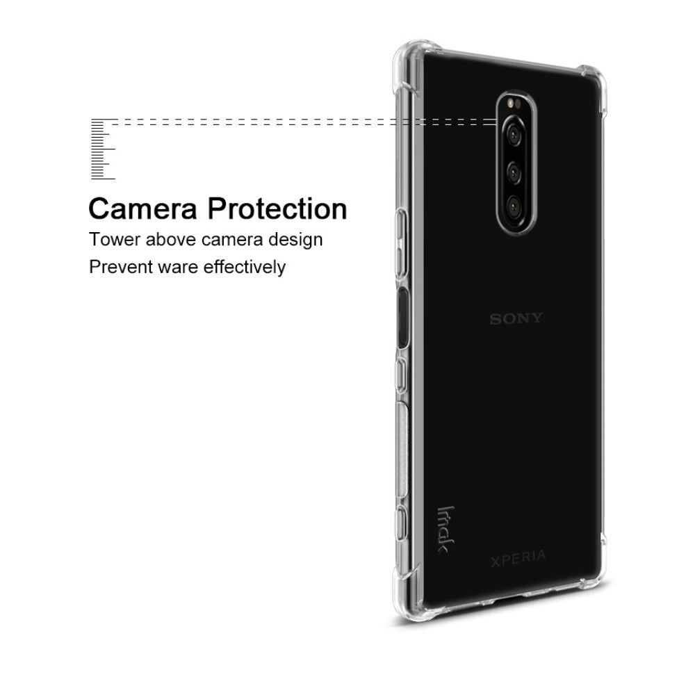 Cover Sony Xperia 1 Gennemsigtig + Beskyttelsesfilm