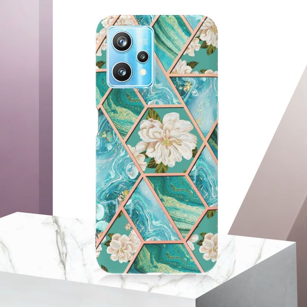 Cover Realme 9 Pro Plus Anti-fald Marmor Og Hvide Blomster