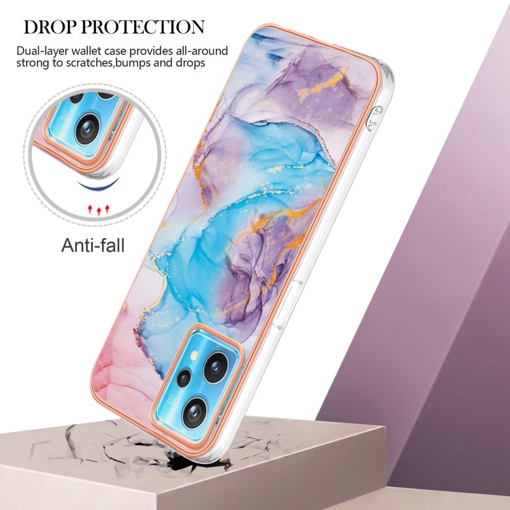 Cover Realme 9 Pro Plus Hemming Blåfarvet Marmor