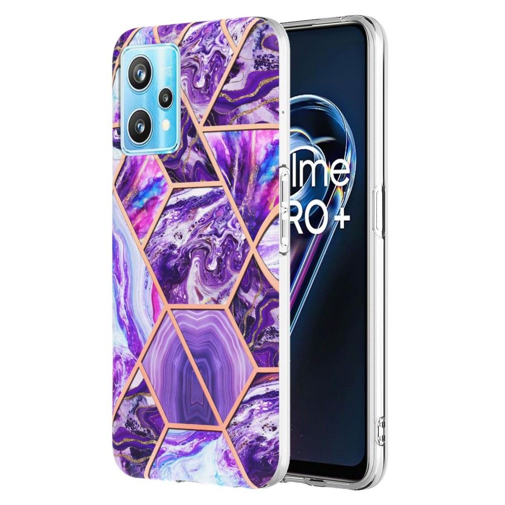 Cover Realme 9 Pro Plus Marmorgeometrisk Mønster