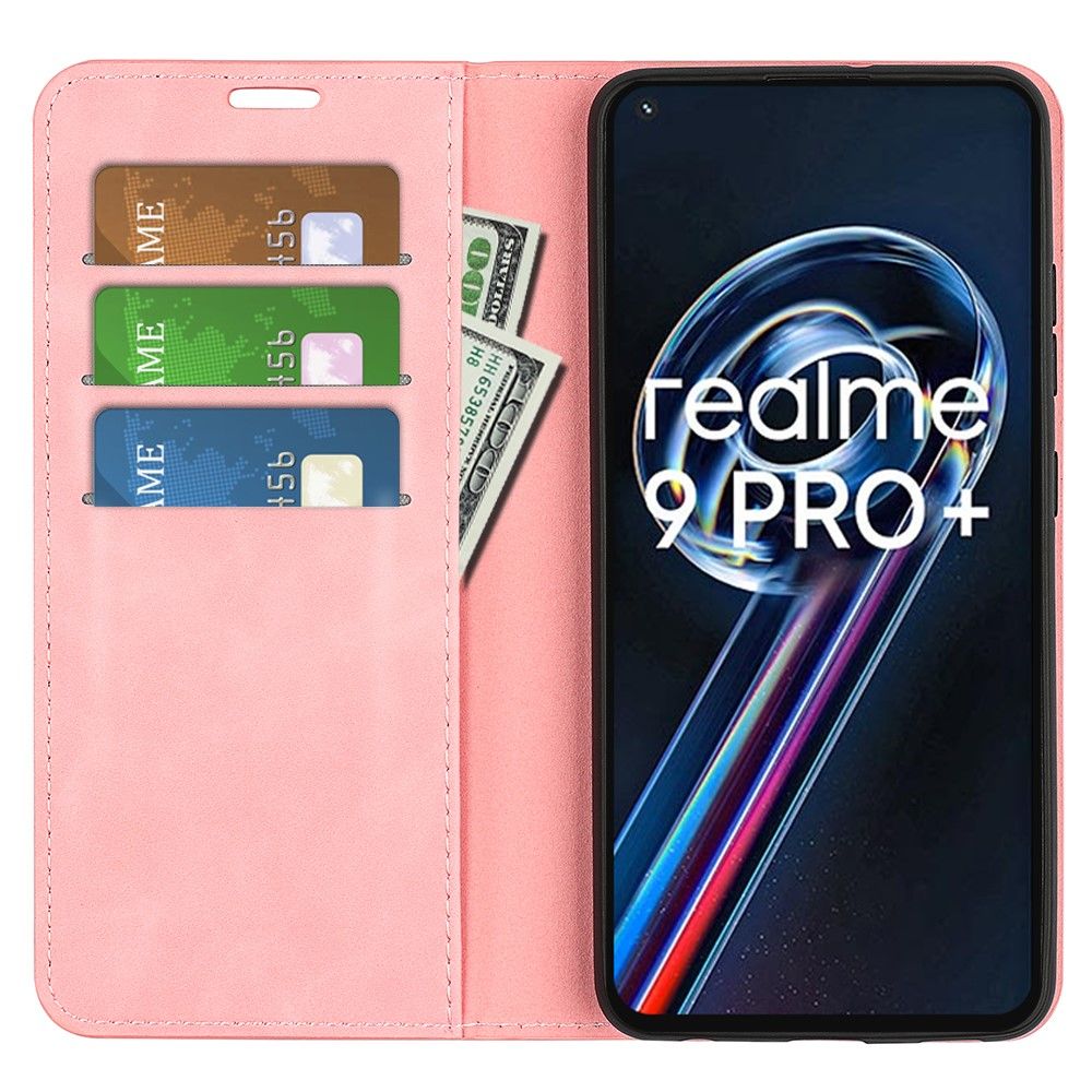 Etui Realme 9 Pro Plus Stativ I Imiteret Læder