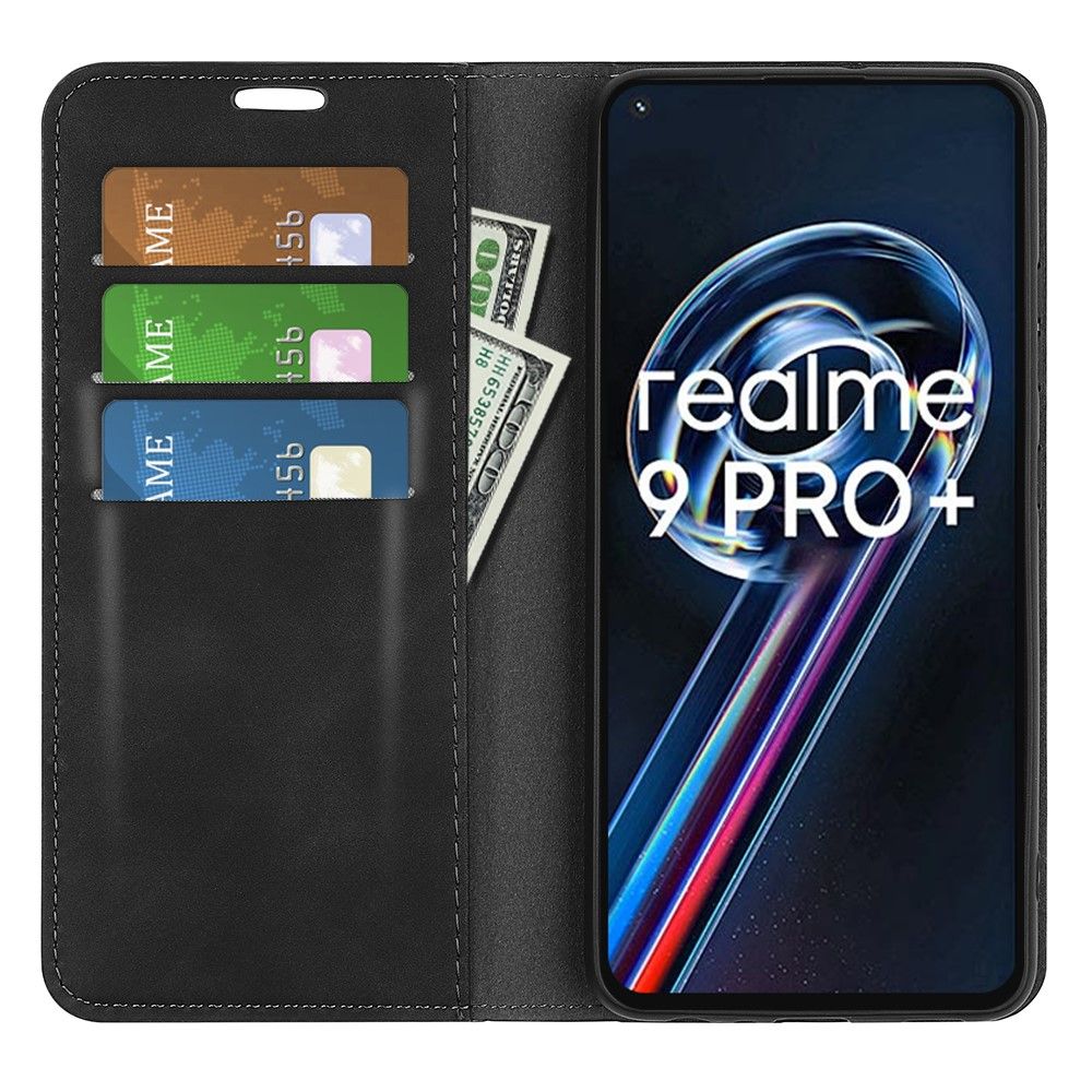 Etui Realme 9 Pro Plus Stativ I Imiteret Læder