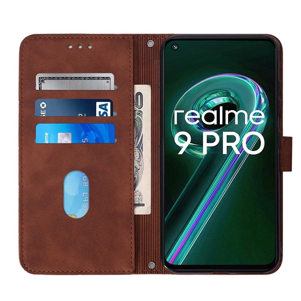 Flip Cover Realme 9 Pro Plus Anti-fald Geometrisk Design Lædereffekt