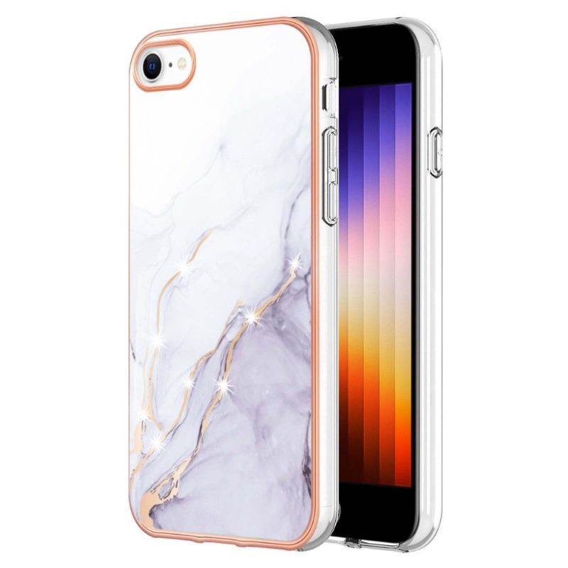 Cover iPhone SE 2022 Anti-fald Gylden Marmor