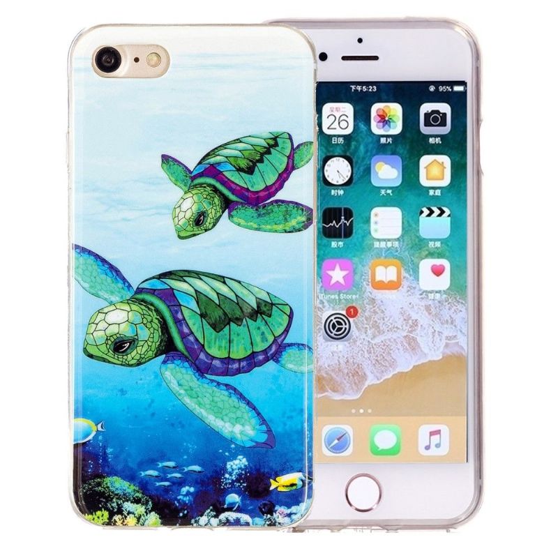 Cover iPhone SE 2022 Fluorescerende Skildpadder