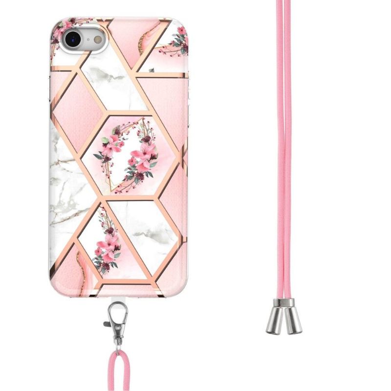 Cover iPhone SE 2022 Med Snor Marmor Og Blomsterkrone