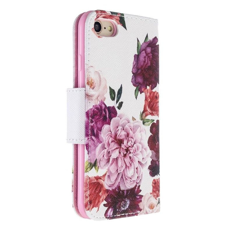 Flip Cover iPhone SE 2022 Pæonblomst