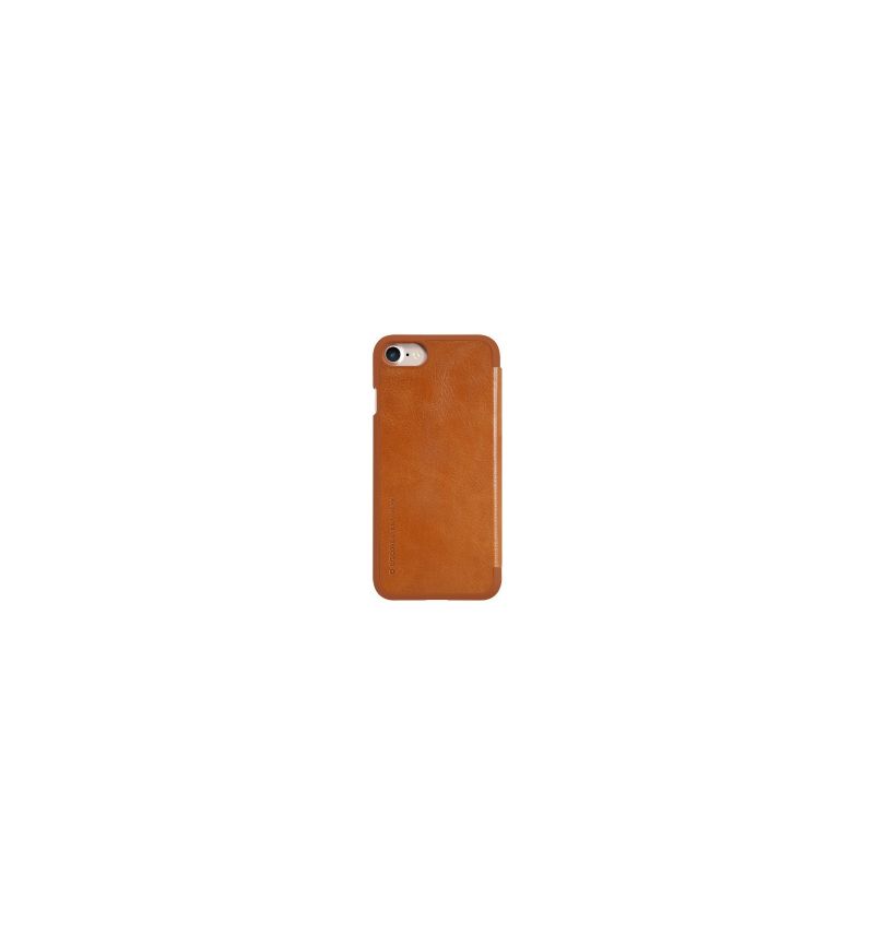 Flip Cover iPhone SE 2022 Qin Series Nillkin Kunstlæder - Havana