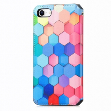 Læder Cover iPhone SE 2022 Original Farvet Honeycomb
