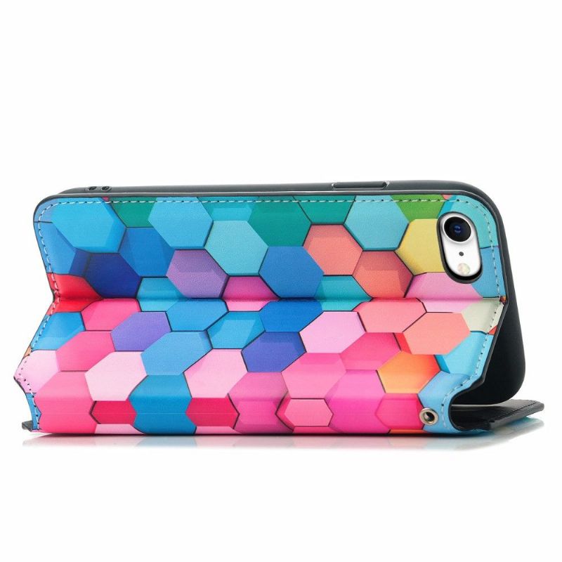 Læder Cover iPhone SE 2022 Original Farvet Honeycomb