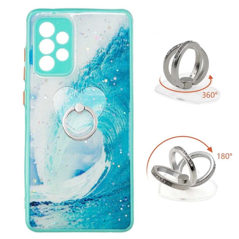 Cover Samsung Galaxy A72 4G / A72 5G Bølge Med Ring