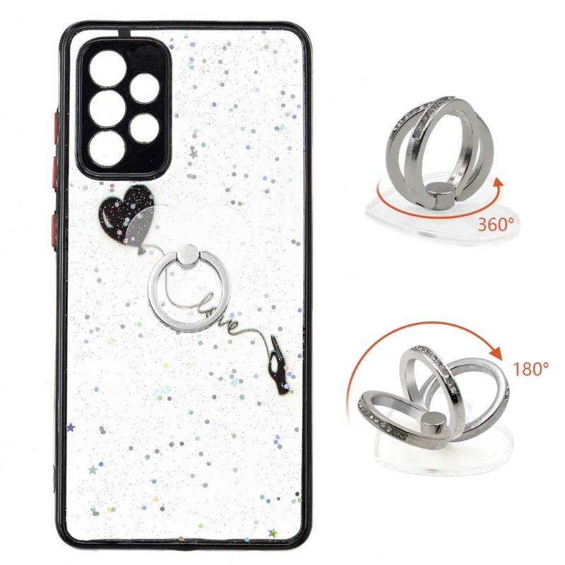 Cover Samsung Galaxy A72 4G / A72 5G Flyvende Hjerteballon Med Ring