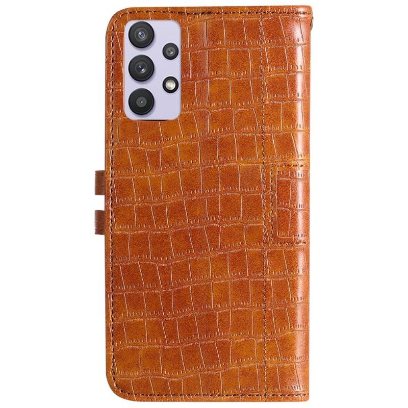 Flip Cover Samsung Galaxy A72 4G / A72 5G Anti-fald Croc-effekt Læderstil