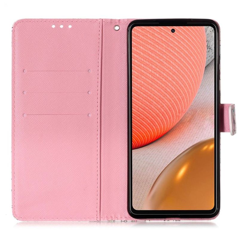 Flip Cover Samsung Galaxy A72 4G / A72 5G Anti-fald Romantiske Sommerfugle